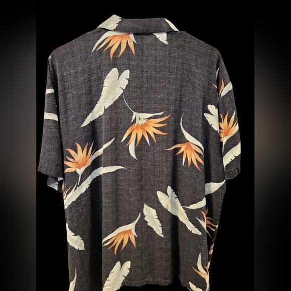 After Dark By Falcon Hawaiian Men's Black Floral Shirt Large - Picture 9 of 10